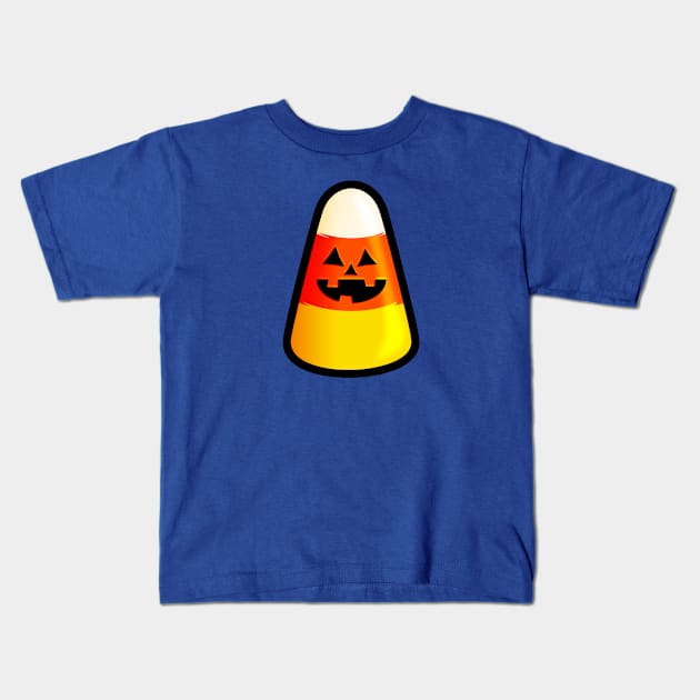 Halloween Candy Corn Jack O Lantern Kids T-Shirt by MerchFrontier